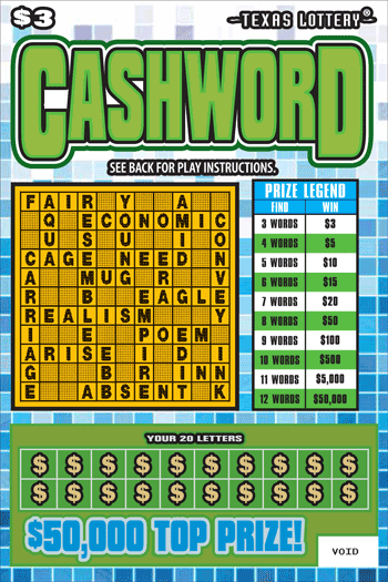 Image of Front of Cashword Ticket