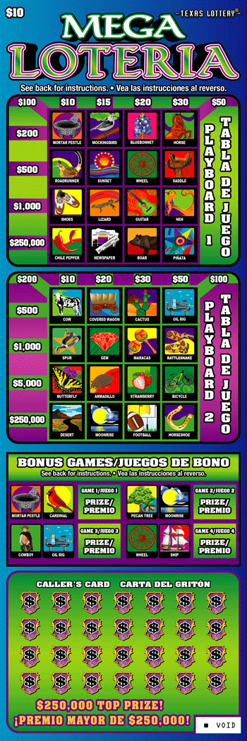 Image of Front of Mega Loteria Ticket