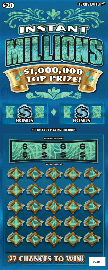 Image of Front of Instant Millions Ticket
