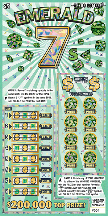 Image of Front of Emerald 7s Ticket