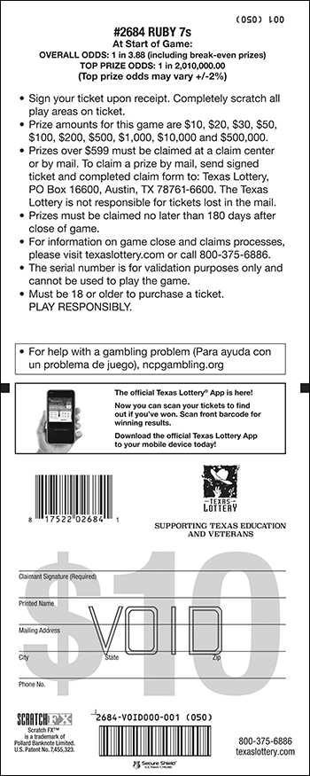 Image of Back of Ruby 7s Ticket