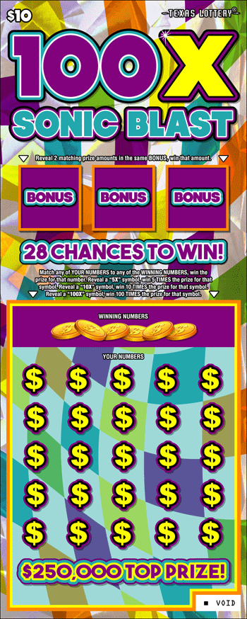 Image of Front of 100X Sonic Blast Ticket