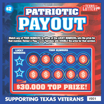 Image of Front of Patriotic Payout Ticket