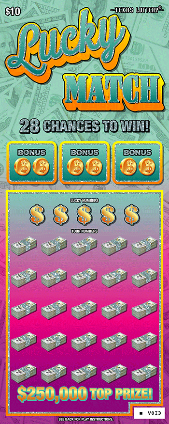 Image of Front of Lucky Match Ticket