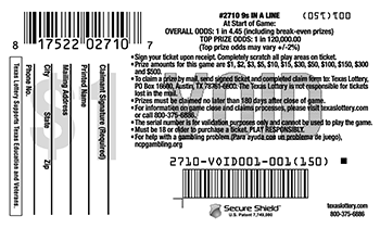 Image of Back of 9s In A Line Ticket