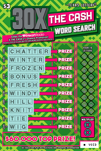 Image of Front of 30X The Cash Word Search Ticket
