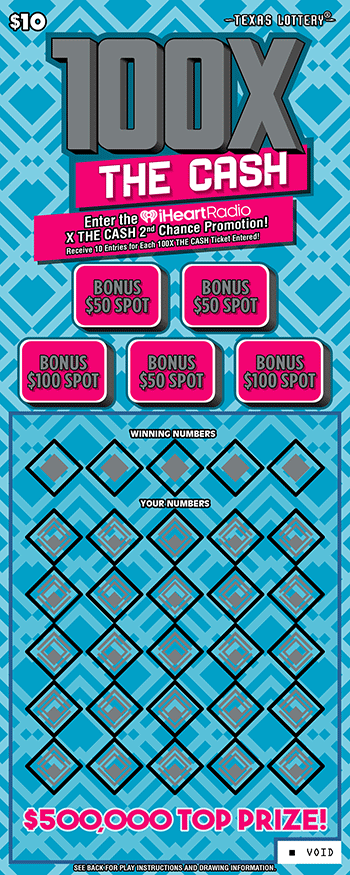 Image of Front of 100X The Cash Ticket