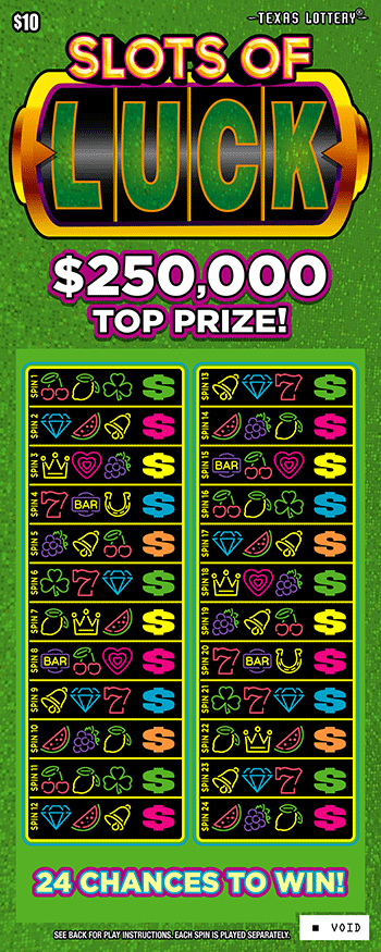 Image of Front of Slots of Luck Ticket