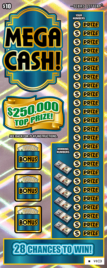 Image of Front of Mega Cash! Ticket