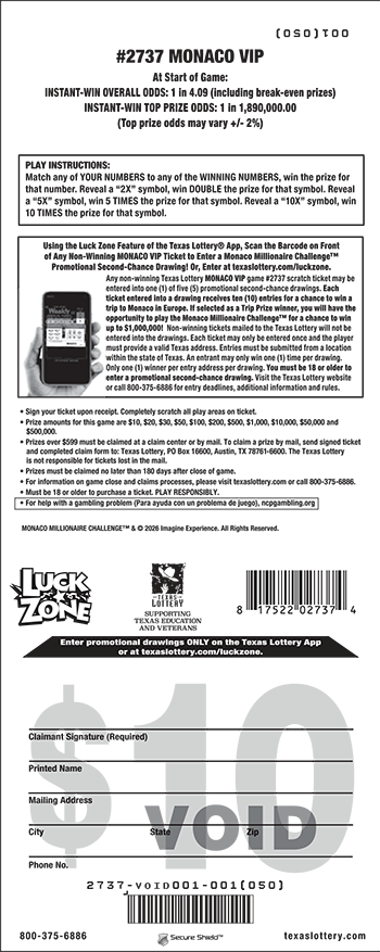 Image of Back of Monaco VIP Ticket