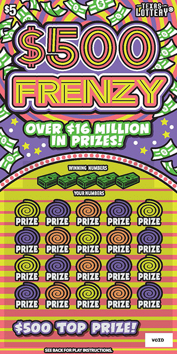 Image of Front of $500 Frenzy Ticket