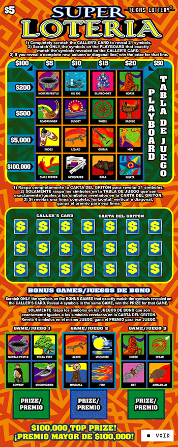 Image of Front of Super Loteria Ticket