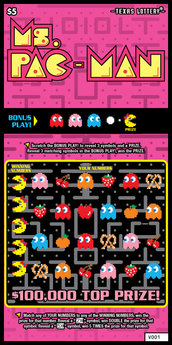 Image of Front of Ms.PAC-MAN Ticket