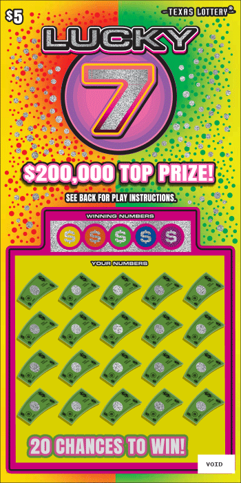 Image of Front of Lucky 7 Ticket