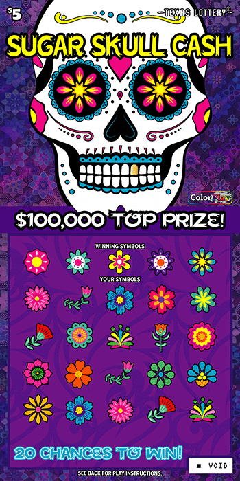 Image of Front of Sugar Skull Cash Ticket