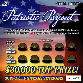 Image of Front of Patriotic Payout Ticket