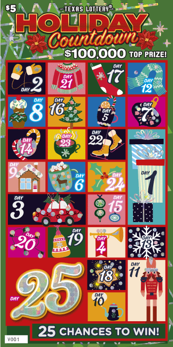 Image of Front of Holiday Countdown Ticket