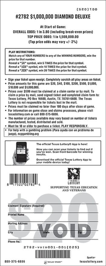 Image of Back of $1,000,000 Diamond Deluxe Ticket